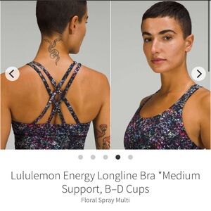 lululemon Energy Longline Bra - Multicolor Floral